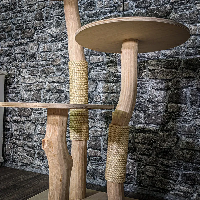 Naturkratzbaum 3378 Kratzbaum Natur Holz Design 115 cm hoch Katzenbaum