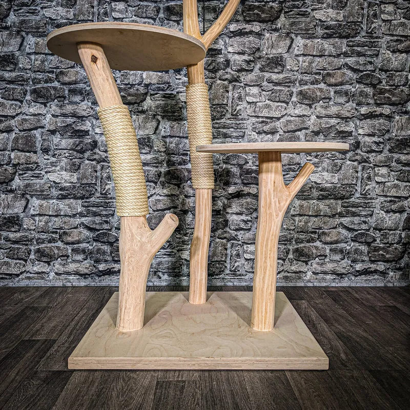 Naturkratzbaum 3376 Kratzbaum Natur Holz Design 115 cm hoch Katzenbaum