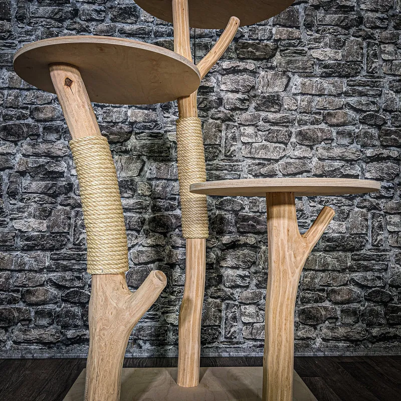 Naturkratzbaum 3376 Kratzbaum Natur Holz Design 115 cm hoch Katzenbaum