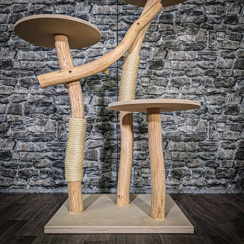 Naturkratzbaum 3375 Kratzbaum Natur Holz Design 122 cm hoch Katzenbaum