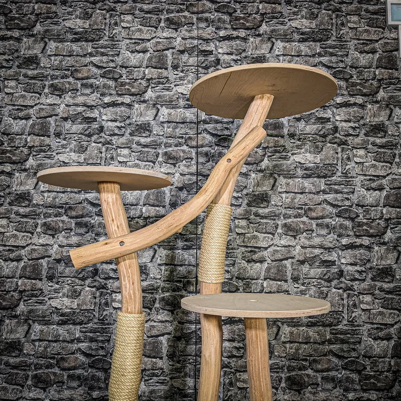 Naturkratzbaum 3375 Kratzbaum Natur Holz Design 122 cm hoch Katzenbaum
