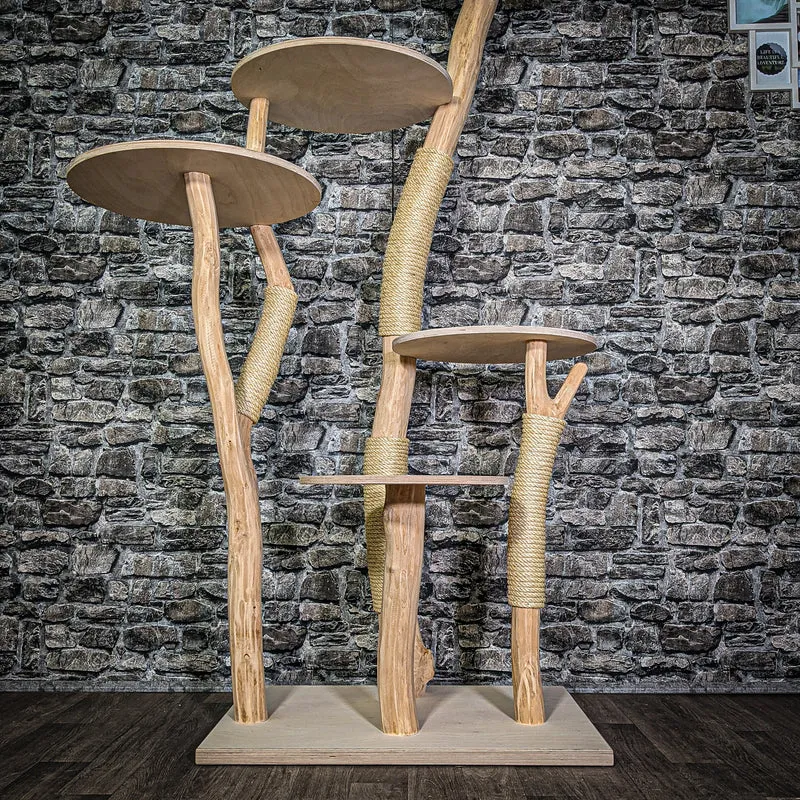 Naturkratzbaum 3371 Kratzbaum Natur Holz Design 175 cm hoch Katzenbaum