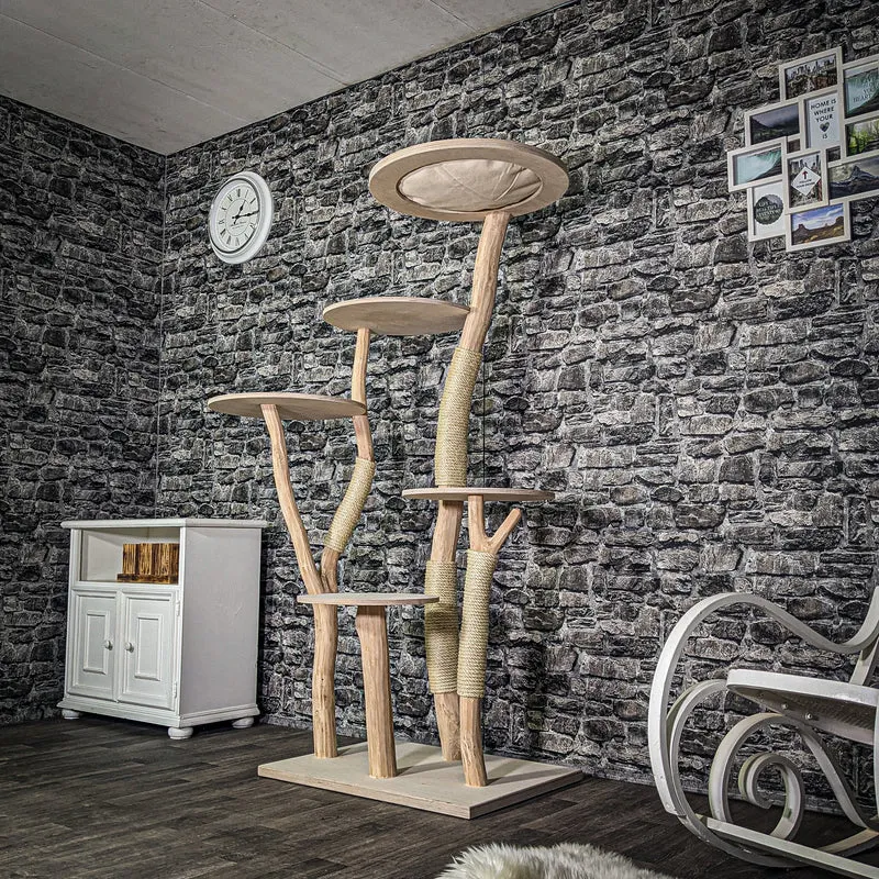 Naturkratzbaum 3371 Kratzbaum Natur Holz Design 175 cm hoch Katzenbaum