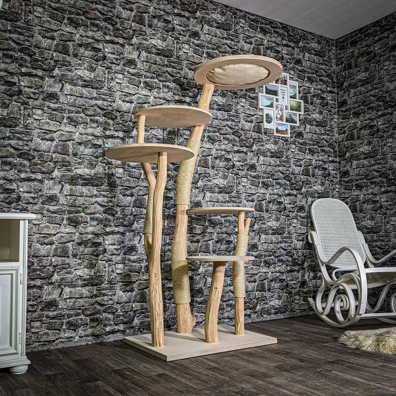 Naturkratzbaum 3371 Kratzbaum Natur Holz Design 175 cm hoch Katzenbaum
