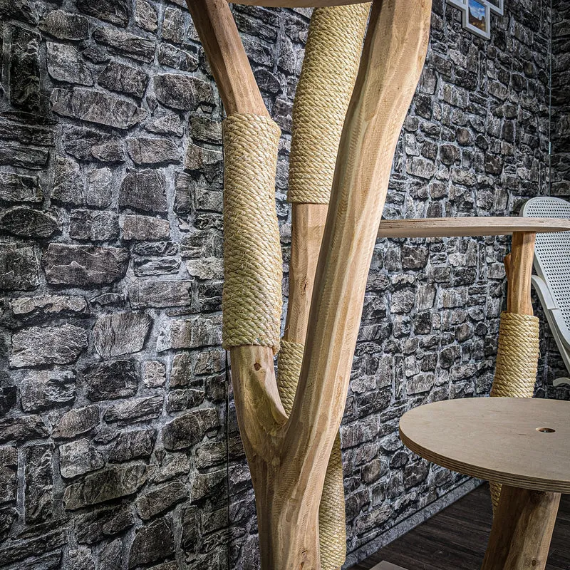 Naturkratzbaum 3371 Kratzbaum Natur Holz Design 175 cm hoch Katzenbaum