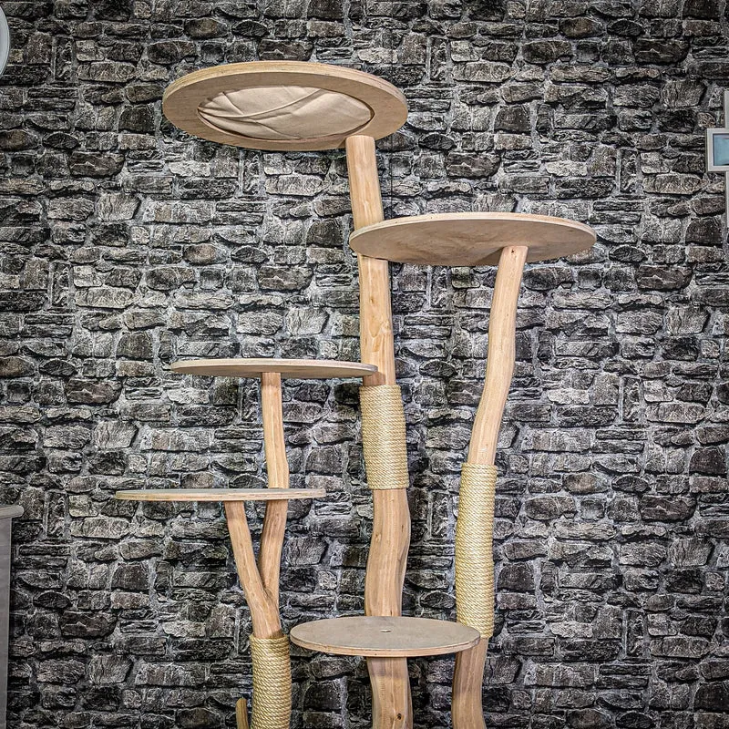 Naturkratzbaum 3369 Kratzbaum Natur Holz Design 176 cm hoch Katzenbaum