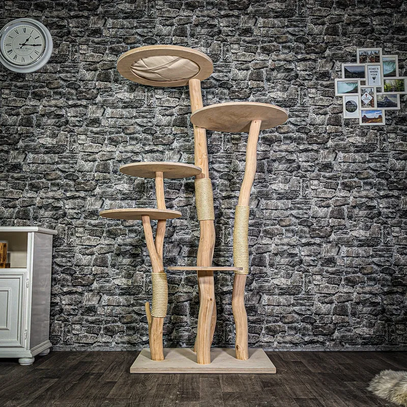 Naturkratzbaum 3369 Kratzbaum Natur Holz Design 176 cm hoch Katzenbaum