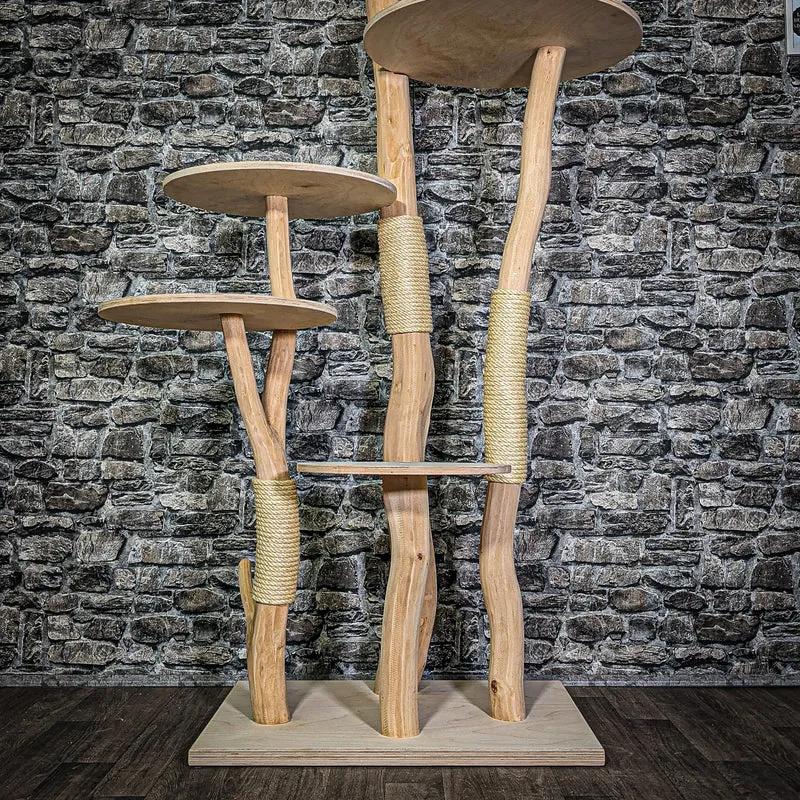 Naturkratzbaum 3369 Kratzbaum Natur Holz Design 176 cm hoch Katzenbaum