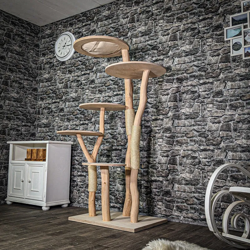 Naturkratzbaum 3369 Kratzbaum Natur Holz Design 176 cm hoch Katzenbaum