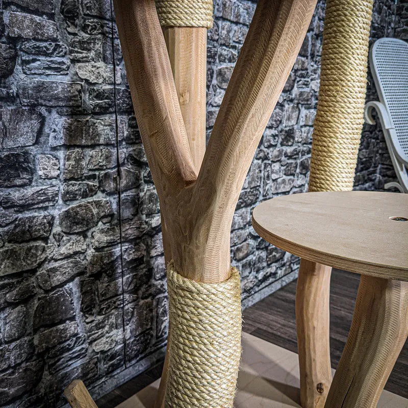 Naturkratzbaum 3369 Kratzbaum Natur Holz Design 176 cm hoch Katzenbaum