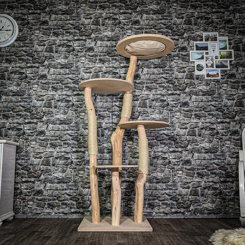 Naturkratzbaum 3367 Kratzbaum Natur Holz Design 173 cm hoch Katzenbaum