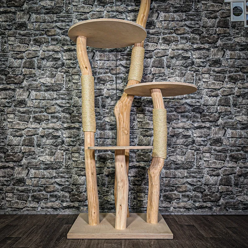 Naturkratzbaum 3367 Kratzbaum Natur Holz Design 173 cm hoch Katzenbaum