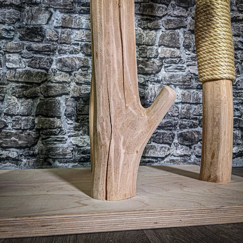 Naturkratzbaum 3366 Kratzbaum Natur Holz Design 204 cm hoch Katzenbaum