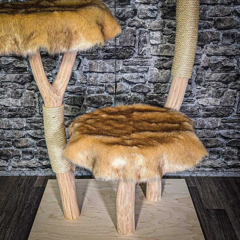 Naturkratzbaum 3364 Kratzbaum Natur Holz Design 174 cm hoch Katzenbaum