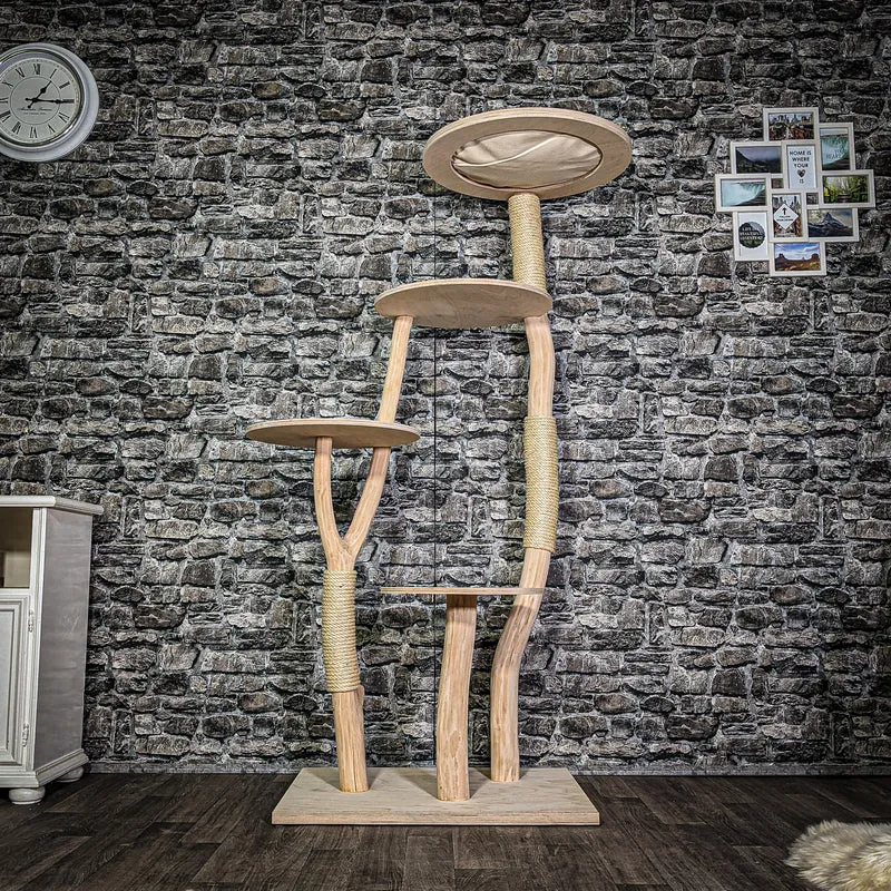 Naturkratzbaum 3364 Kratzbaum Natur Holz Design 174 cm hoch Katzenbaum