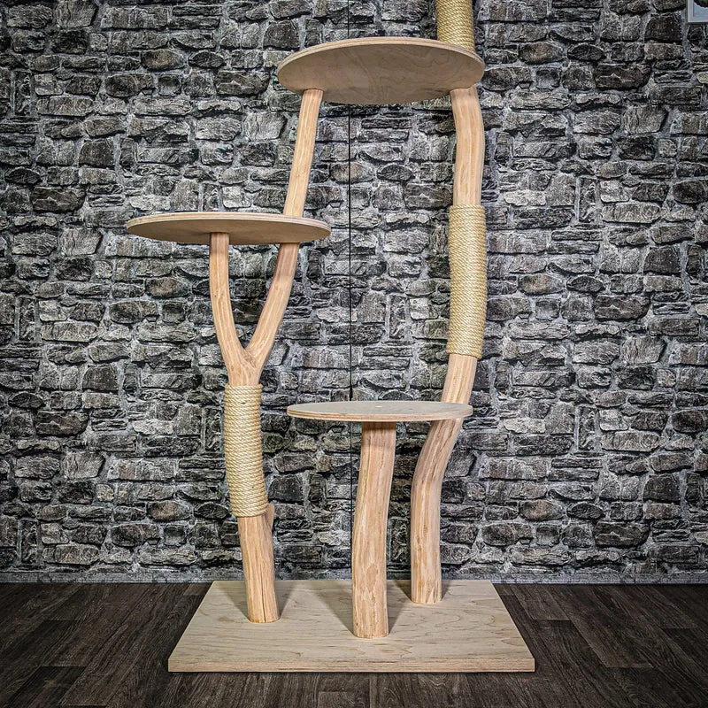 Naturkratzbaum 3364 Kratzbaum Natur Holz Design 174 cm hoch Katzenbaum