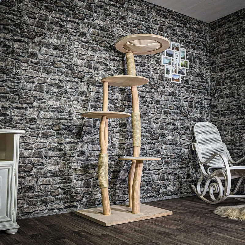 Naturkratzbaum 3364 Kratzbaum Natur Holz Design 174 cm hoch Katzenbaum