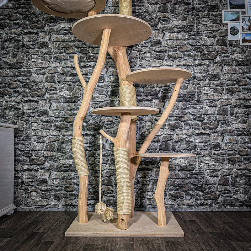 Naturkratzbaum 3362 Kratzbaum Natur Holz Design 208 cm hoch Katzenbaum
