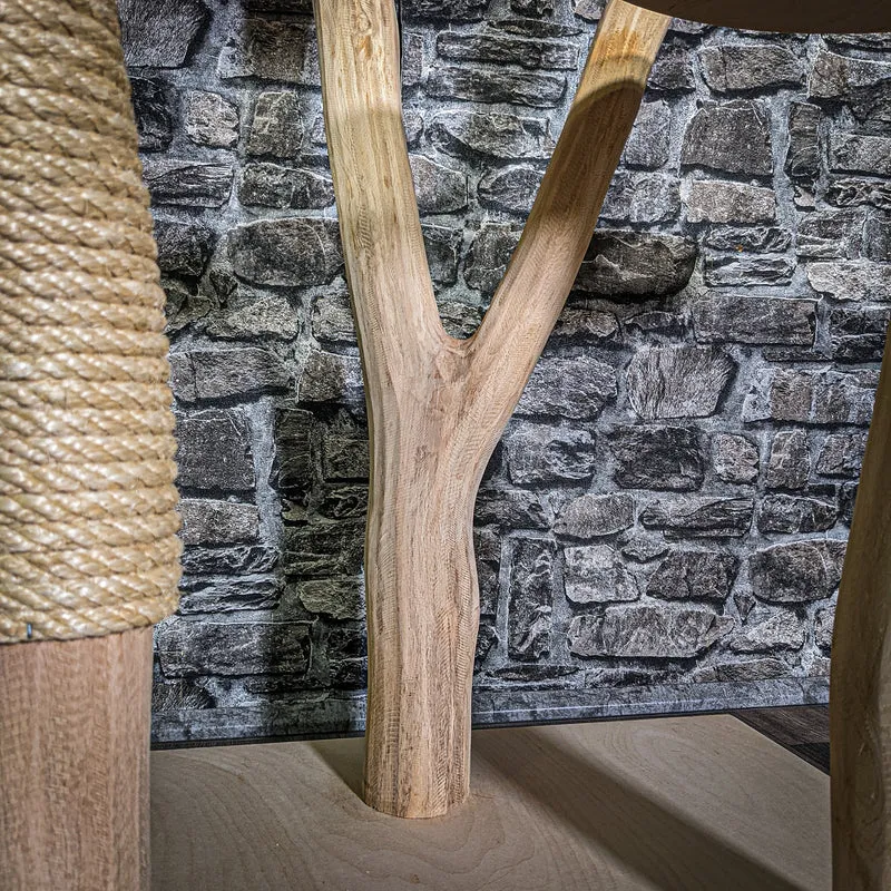 Naturkratzbaum 3360 Kratzbaum Natur Holz Design 145 cm hoch Katzenbaum