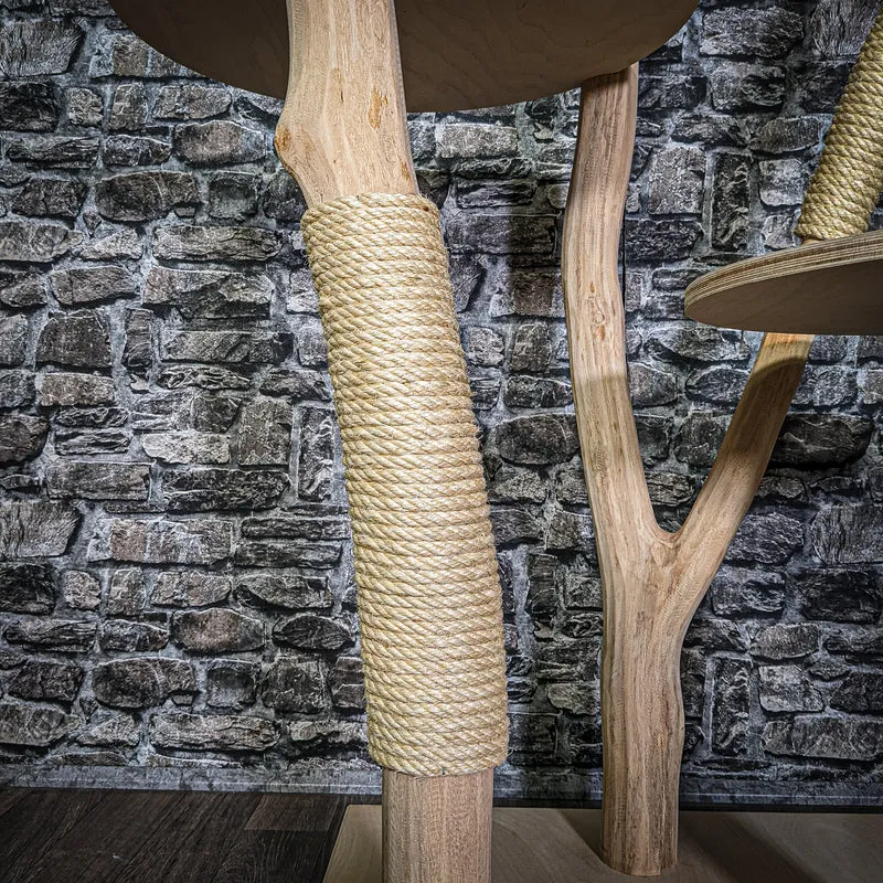 Naturkratzbaum 3360 Kratzbaum Natur Holz Design 145 cm hoch Katzenbaum