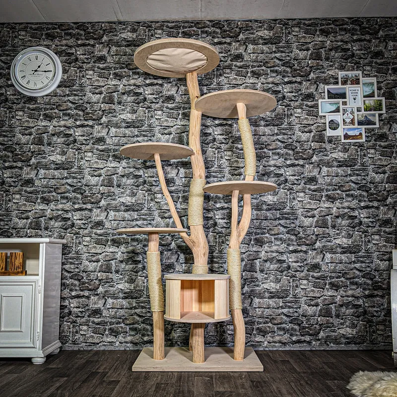 Naturkratzbaum 3359 Kratzbaum Natur Holz Design 200 cm hoch Katzenbaum
