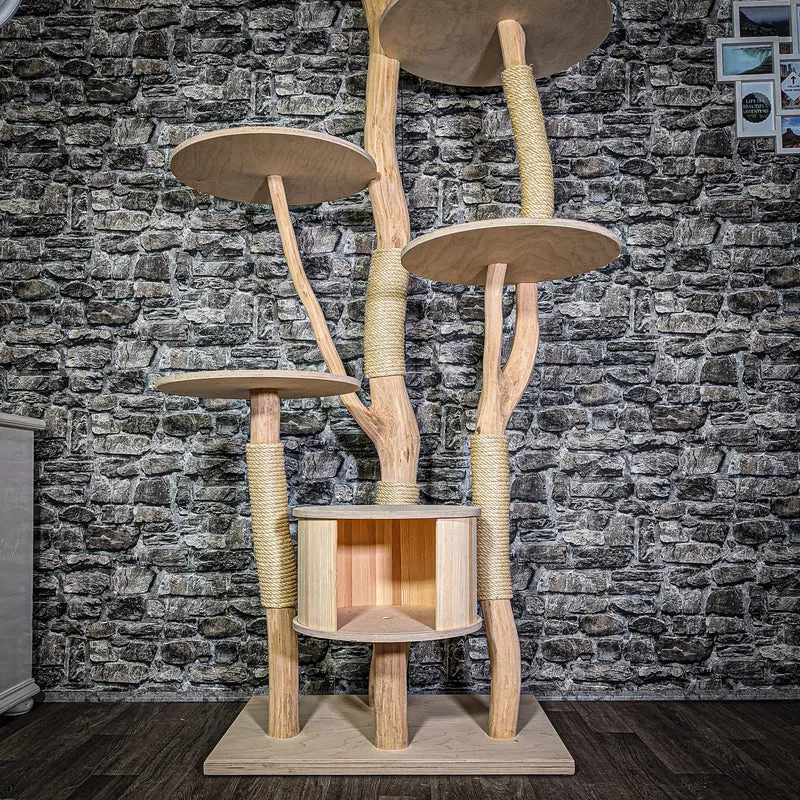 Naturkratzbaum 3359 Kratzbaum Natur Holz Design 200 cm hoch Katzenbaum