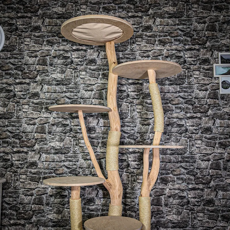 Naturkratzbaum 3359 Kratzbaum Natur Holz Design 200 cm hoch Katzenbaum