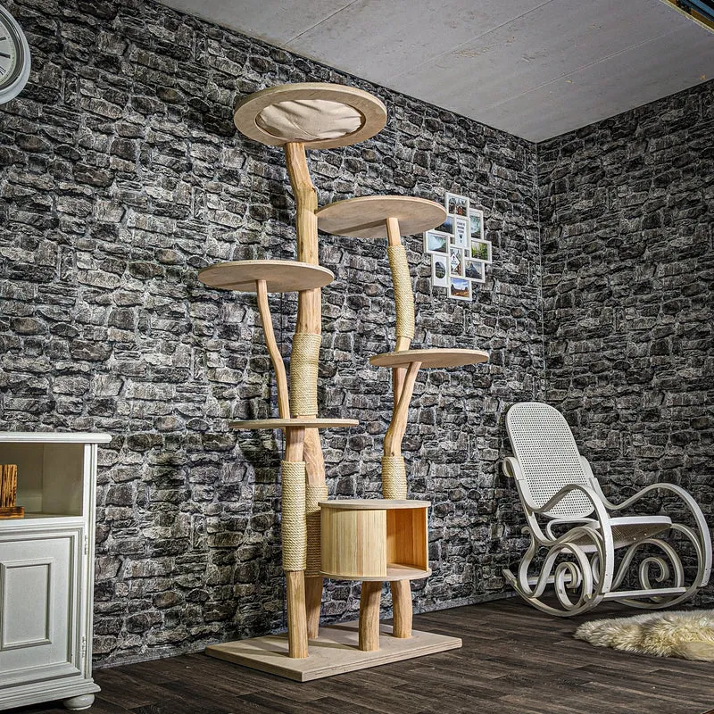 Naturkratzbaum 3359 Kratzbaum Natur Holz Design 200 cm hoch Katzenbaum