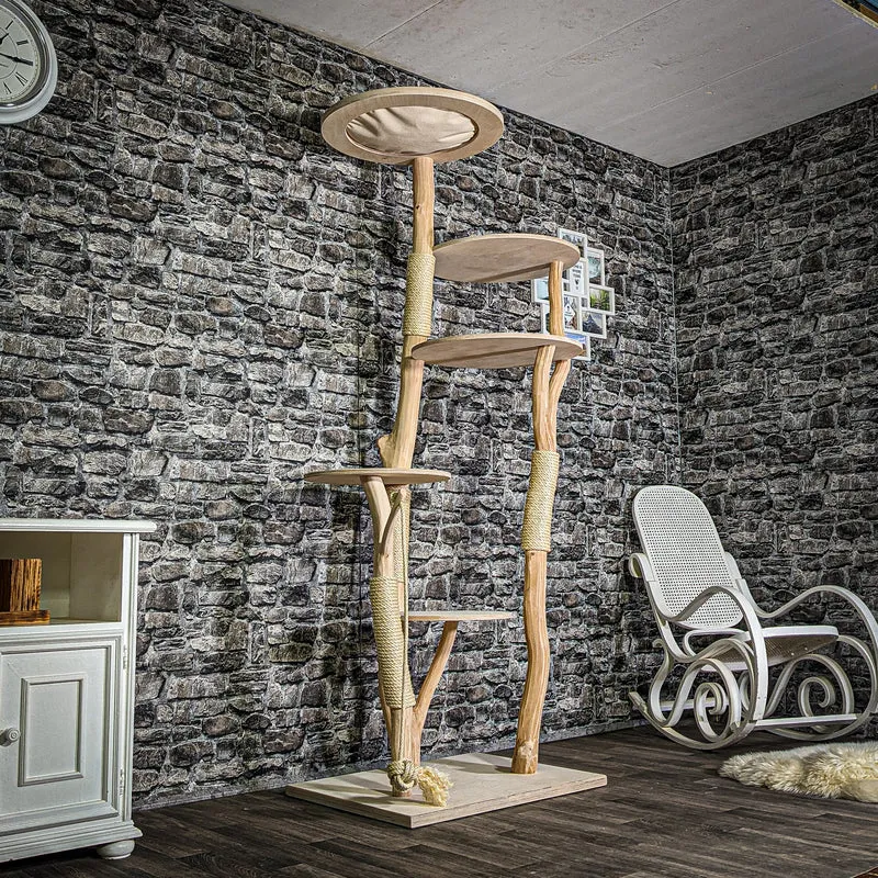 Naturkratzbaum 3358 Kratzbaum Natur Holz Design 205 cm hoch Katzenbaum