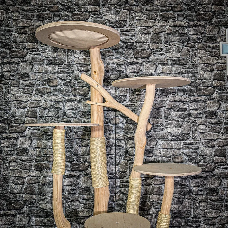 Naturkratzbaum 3357 Kratzbaum Natur Holz Design 175 cm hoch Katzenbaum