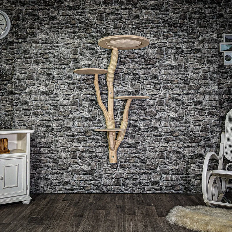 Wandkratzbaum 3354 Naturkratzbaum 138 cm hoch Kratzbaum Natur Holz Design