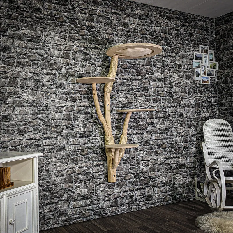 Wandkratzbaum 3354 Naturkratzbaum 138 cm hoch Kratzbaum Natur Holz Design
