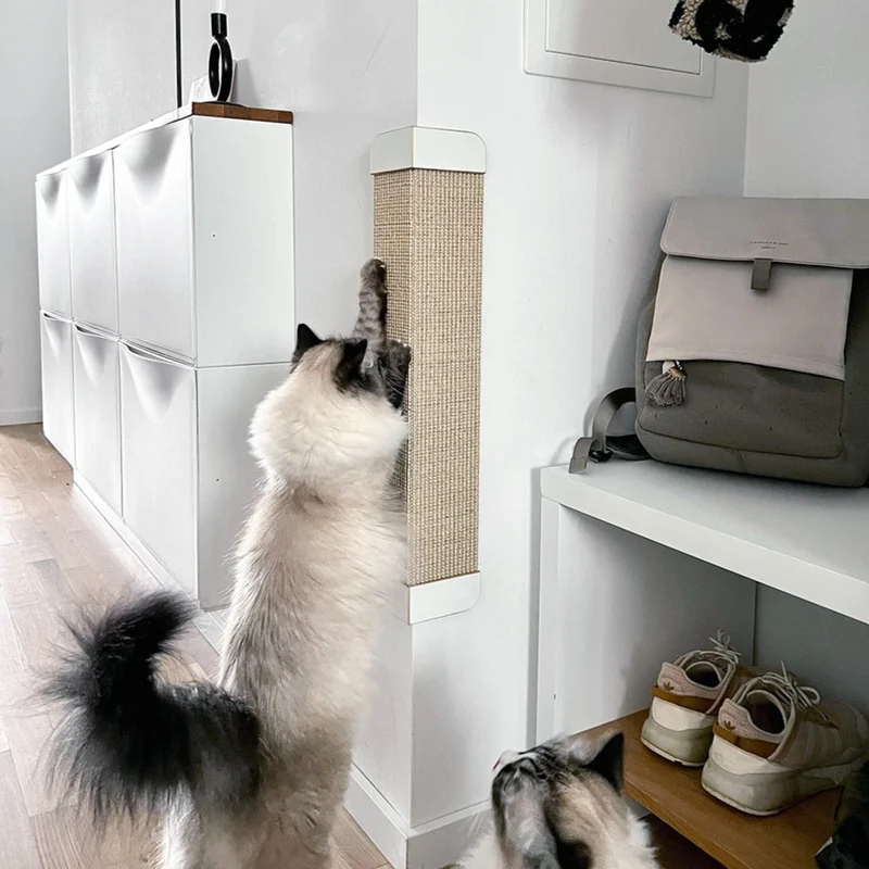 kratzFEST - Ecke | Sisal Katzen ECK-KRATZBRETT für Wandecken - weiß