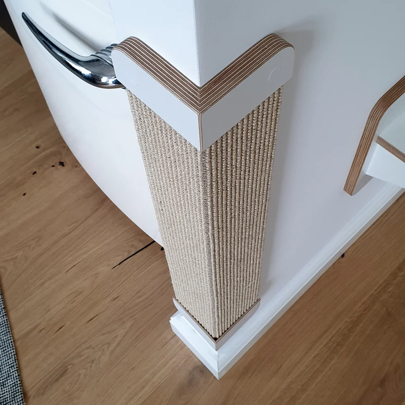 kratzFEST - Ecke | Sisal Katzen ECK-KRATZBRETT für Wandecken - weiß