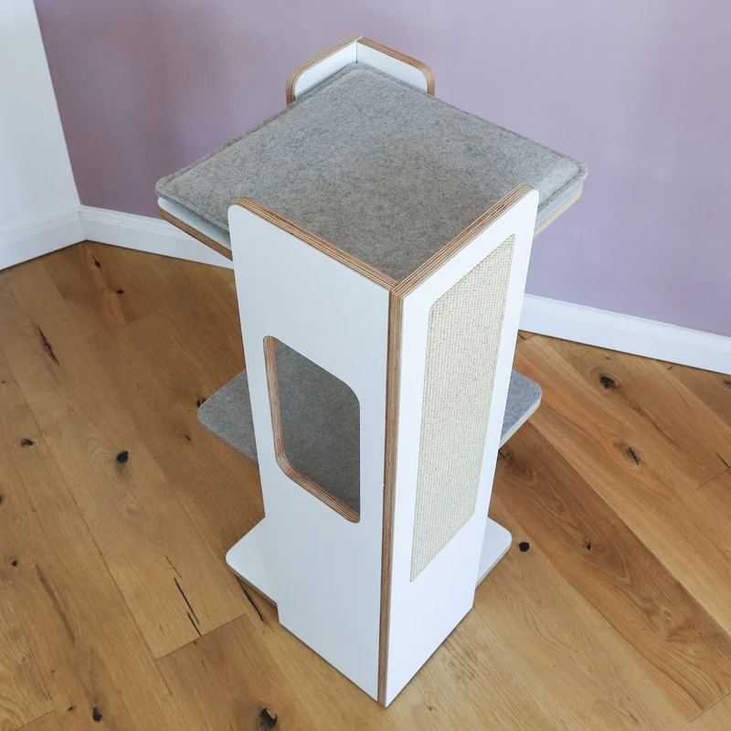 KRATZ- & LIEGETURM für Katzen mit Kratzfläche