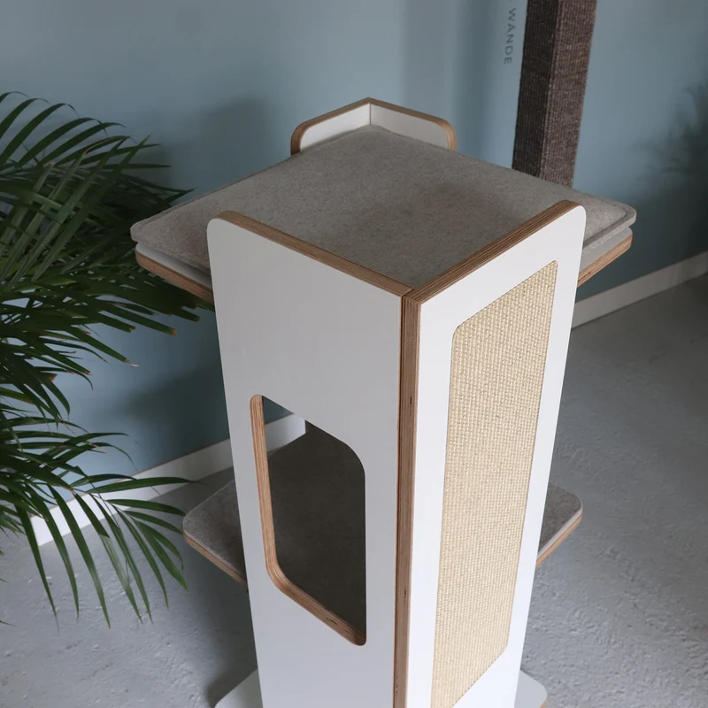 KRATZ- & LIEGETURM für Katzen mit Kratzfläche