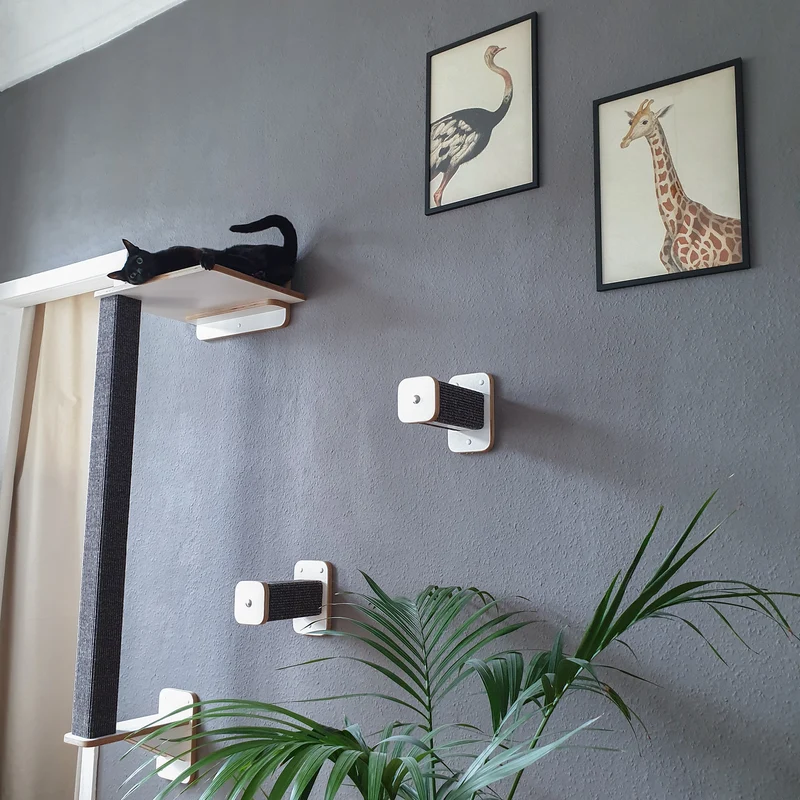 KATZENARTistik | Kletterwand Set - 1 KLETTERSTAMM + 2 Hüpfstämme