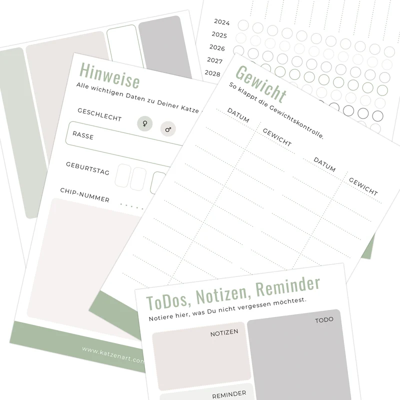 KOSTENLOS - Check-Heft für Haustiere | Terminübersicht, Gewichtskontrolle, Futterverhalten