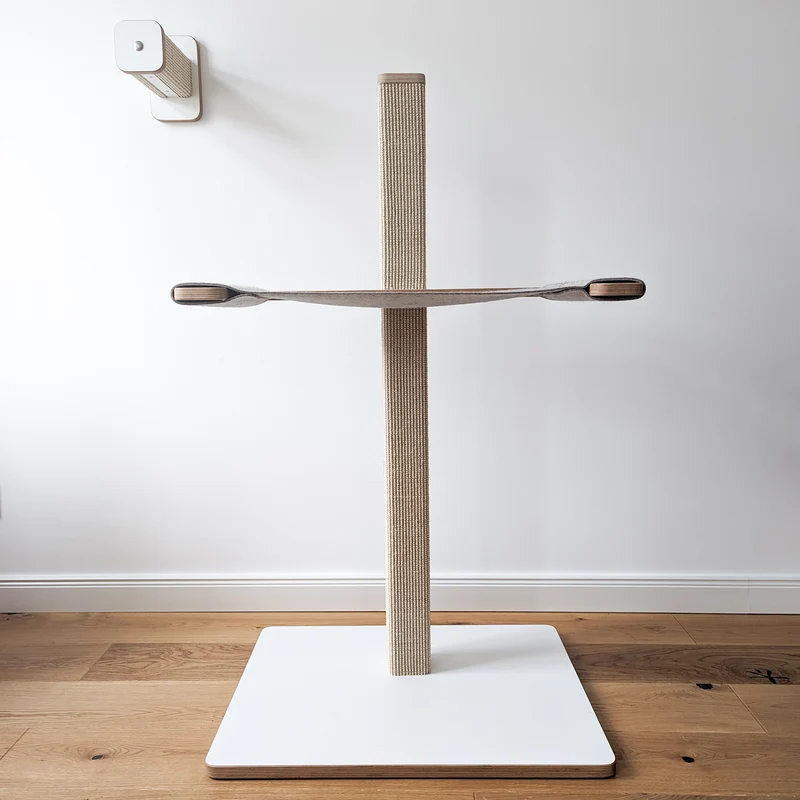 St(r)andmatte Plus | KRATZBAUM aus Sisal mit HÄNGEMATTE für Katzen - Kratzstamm 120cm