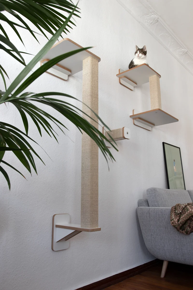 Doppeldecker | WAND-KRATZBAUM für Katzen - Kratzsäule 38cm, 78cm
