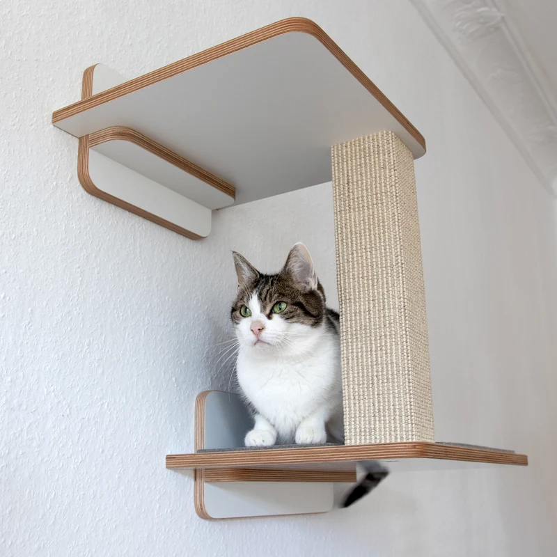 Doppeldecker | WAND-KRATZBAUM für Katzen - Kratzsäule 38cm, 78cm