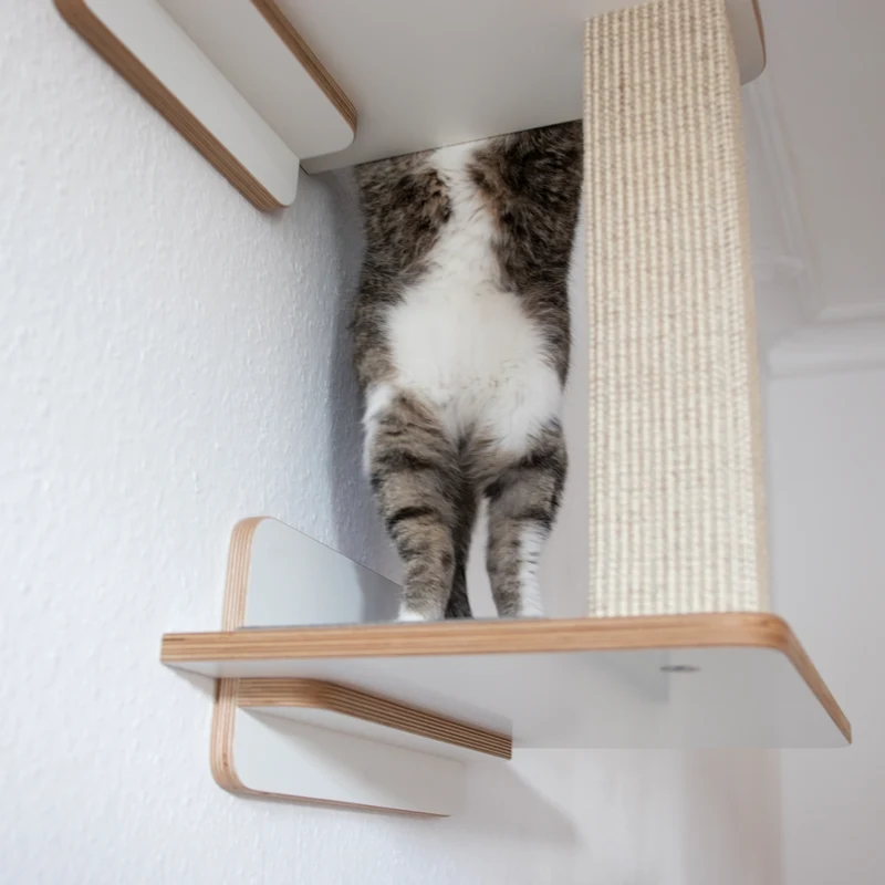 Doppeldecker | WAND-KRATZBAUM für Katzen - Kratzsäule 38cm, 78cm