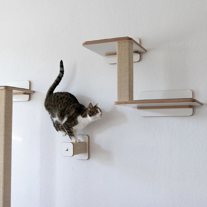 Doppeldecker | WAND-KRATZBAUM für Katzen - Kratzsäule 38cm, 78cm