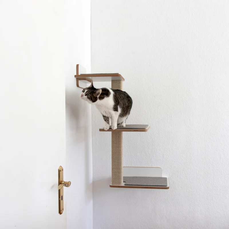 Doppeldecker | WAND-KRATZBAUM für Katzen - Kratzsäule 38cm, 78cm