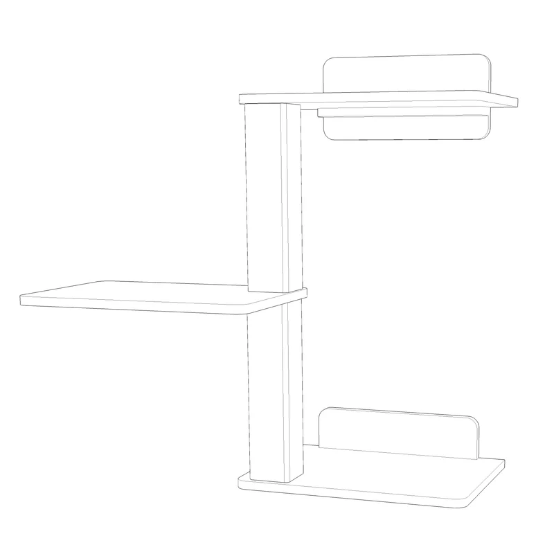 Doppeldecker | WAND-KRATZBAUM für Katzen - Kratzsäule 38cm, 78cm