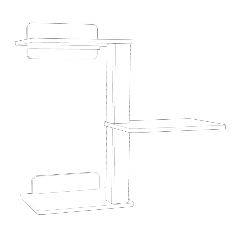 Doppeldecker | WAND-KRATZBAUM für Katzen - Kratzsäule 38cm, 78cm