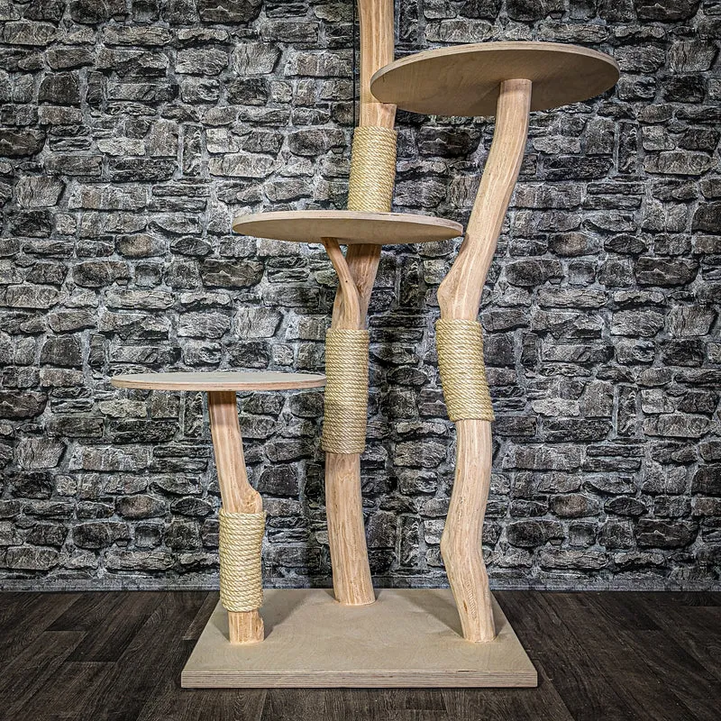 Naturkratzbaum 3319 Kratzbaum Natur Holz Design 146 cm hoch Katzenbaum