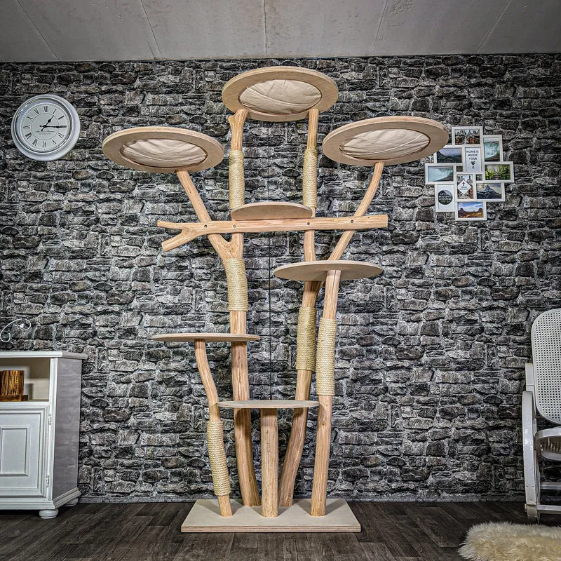 Naturkratzbaum 3317 Kratzbaum Natur Holz Design 207 cm hoch Katzenbaum