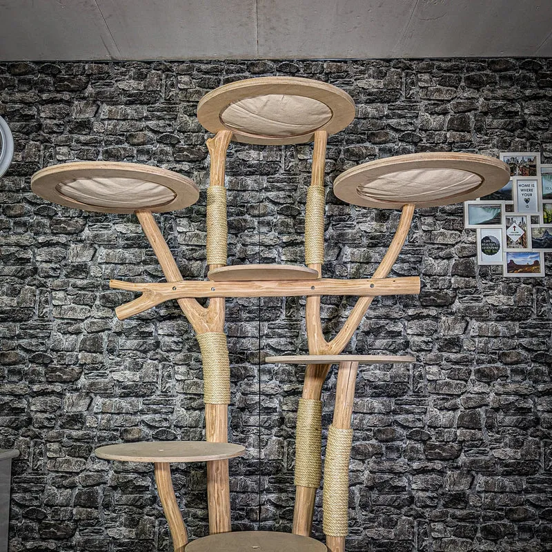 Naturkratzbaum 3317 Kratzbaum Natur Holz Design 207 cm hoch Katzenbaum