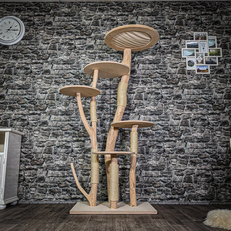 Naturkratzbaum 3316 Kratzbaum Natur Holz Design 175 cm hoch Katzenbaum